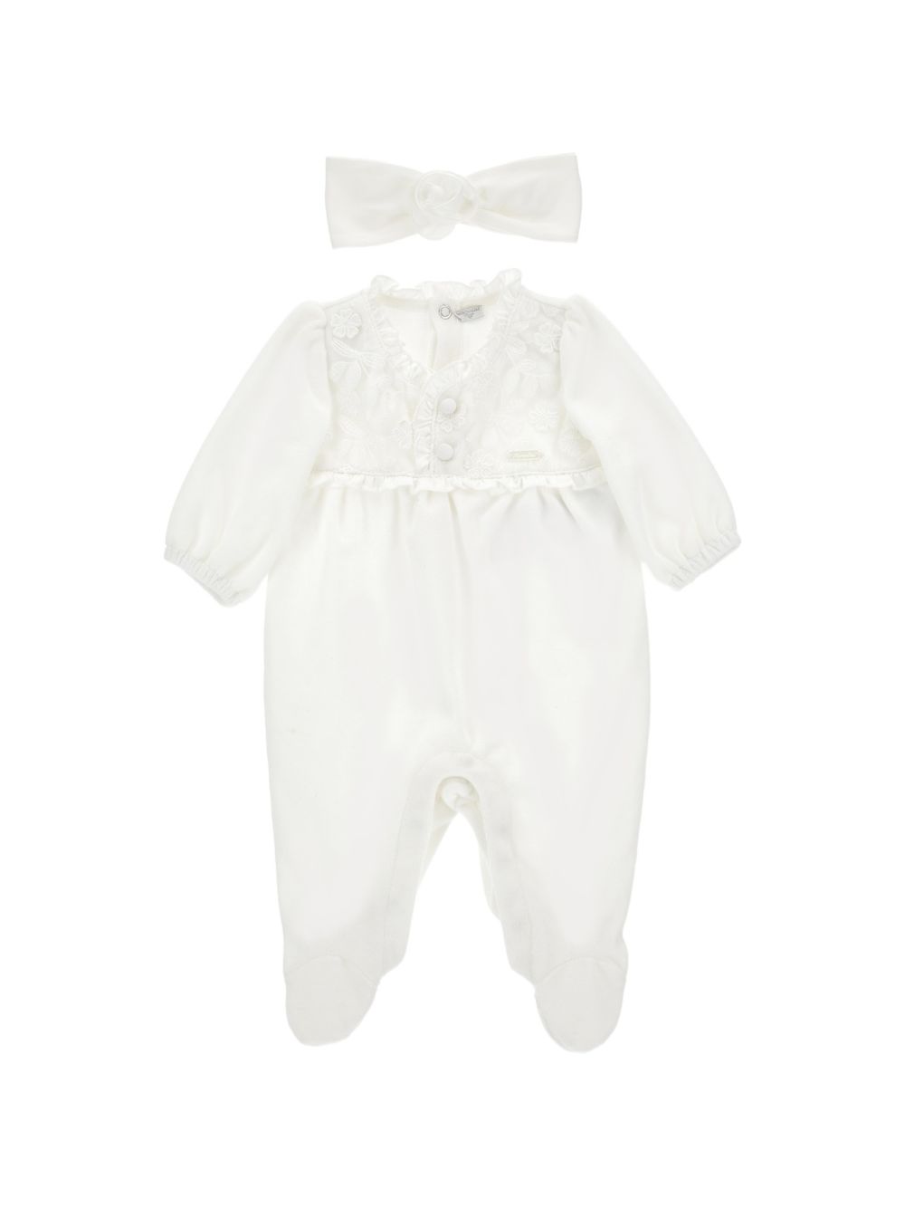 Tutina + fascia ciniglia Panna 35H5018072 0001 MONNALISA KIDS 