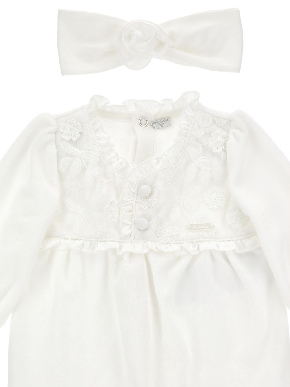 Tutina + fascia ciniglia Panna 35H5018072 0001 MONNALISA KIDS 