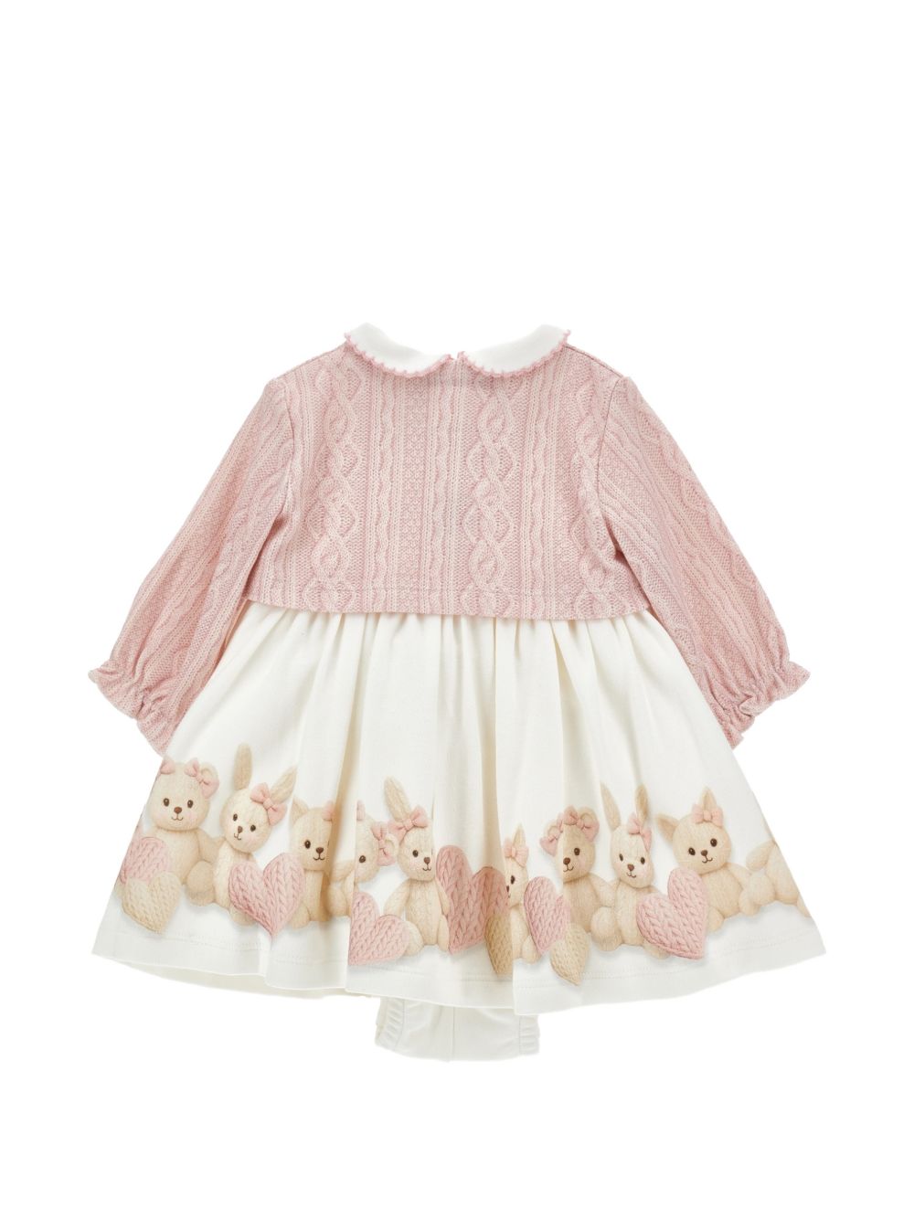 Completo abito con paglia Panna+Rosa Antico 35H5078001 0191 MONNALISA KIDS 