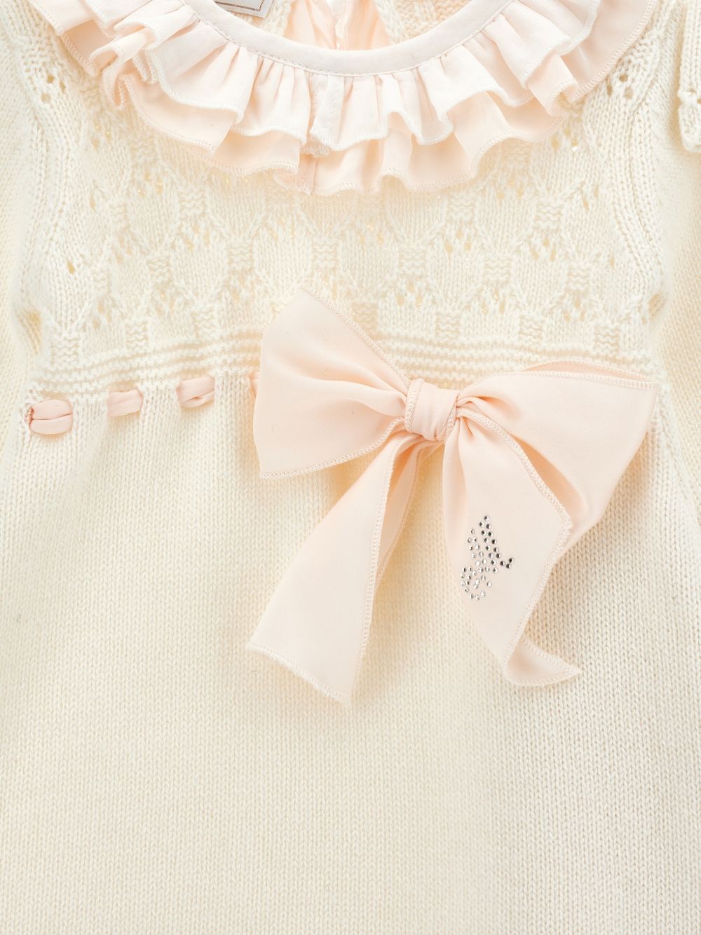 Set maglieria cotone lana Panna+Rosa Antico 35H5128060 0191 MONNALISA KIDS 