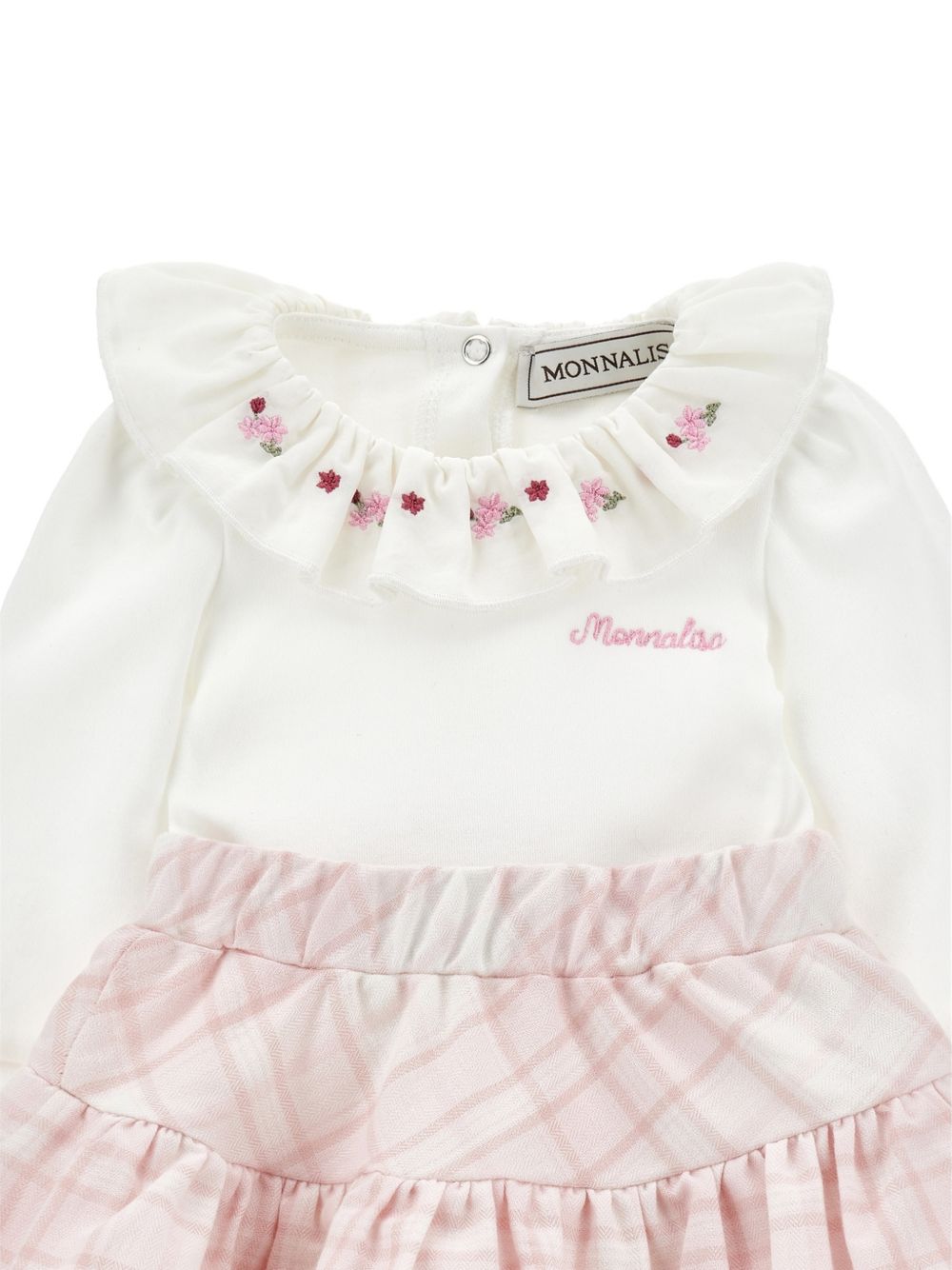 Set body gonna tartan int Panna+Rosa Antico 35H5148000 0191 MONNALISA KIDS 