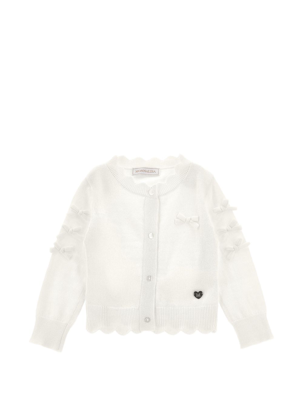 Cardigan fiocchini cotone Panna 37H8008060 0001 MONNALISA KIDS 