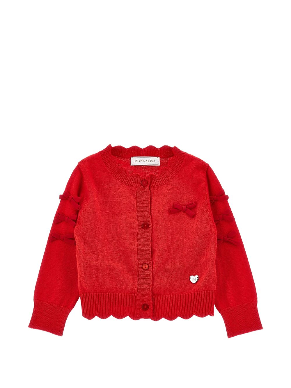 Cardigan fiocchini cotone Rubino 37H8008060 0043 MONNALISA KIDS 