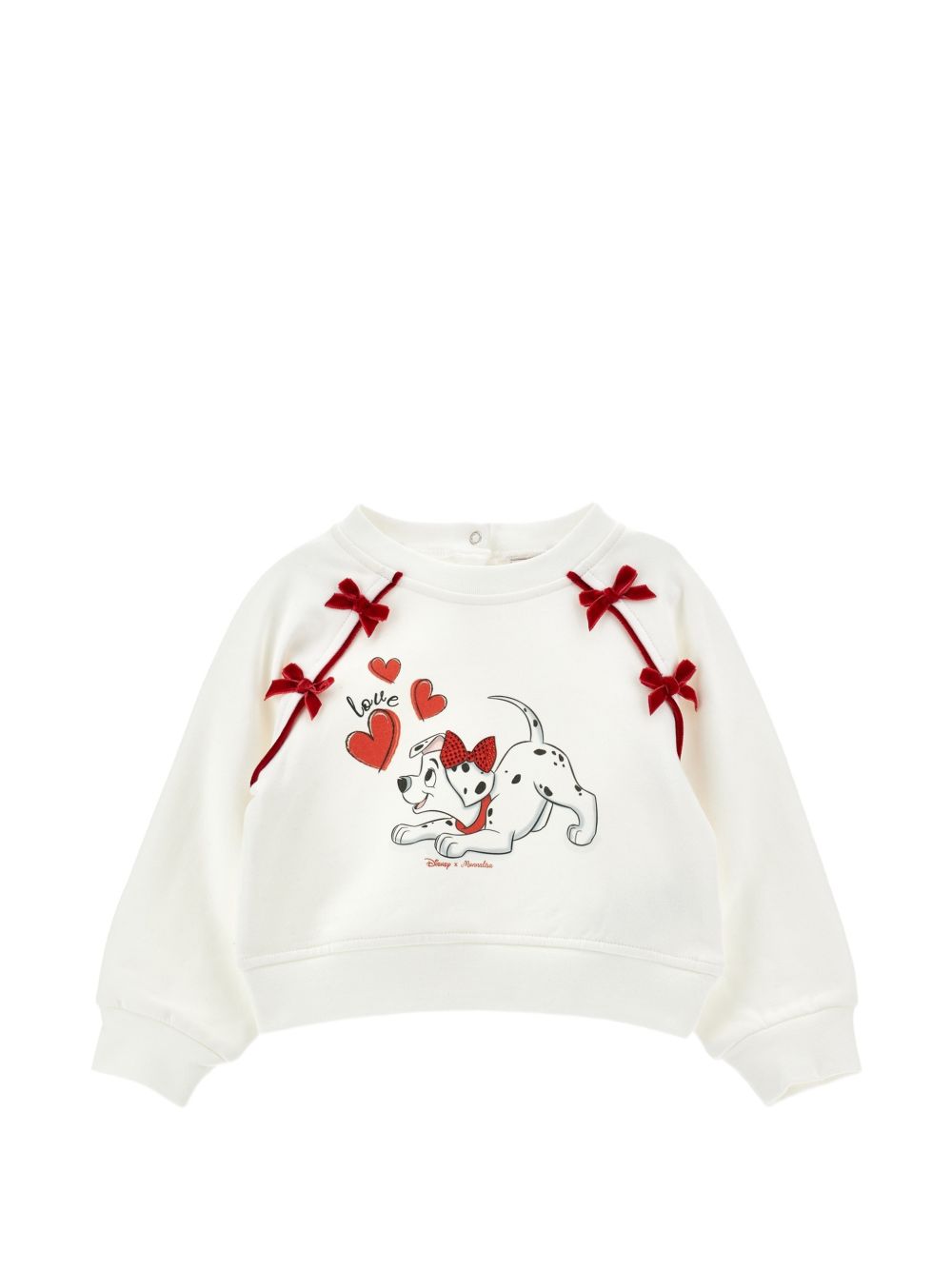 Crow neck felpa Panna+Rubino 39H6158030 0143 MONNALISA KIDS 
