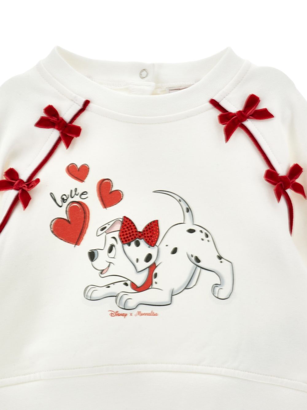 Crow neck felpa Panna+Rubino 39H6158030 0143 MONNALISA KIDS 