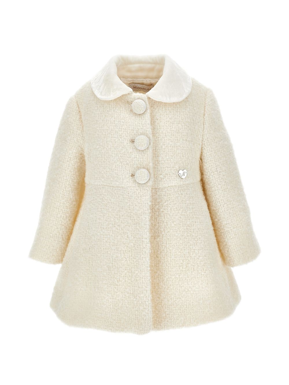 Cappotto tenerone panno t Ecru 73H1008317 0002 MONNALISA KIDS 