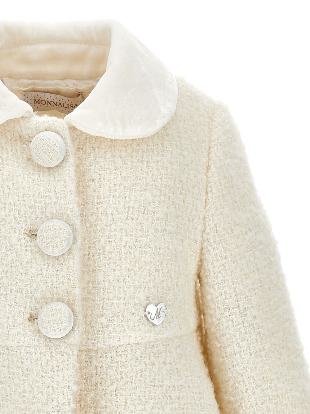 Cappotto tenerone panno t Ecru 73H1008317 0002 MONNALISA KIDS 