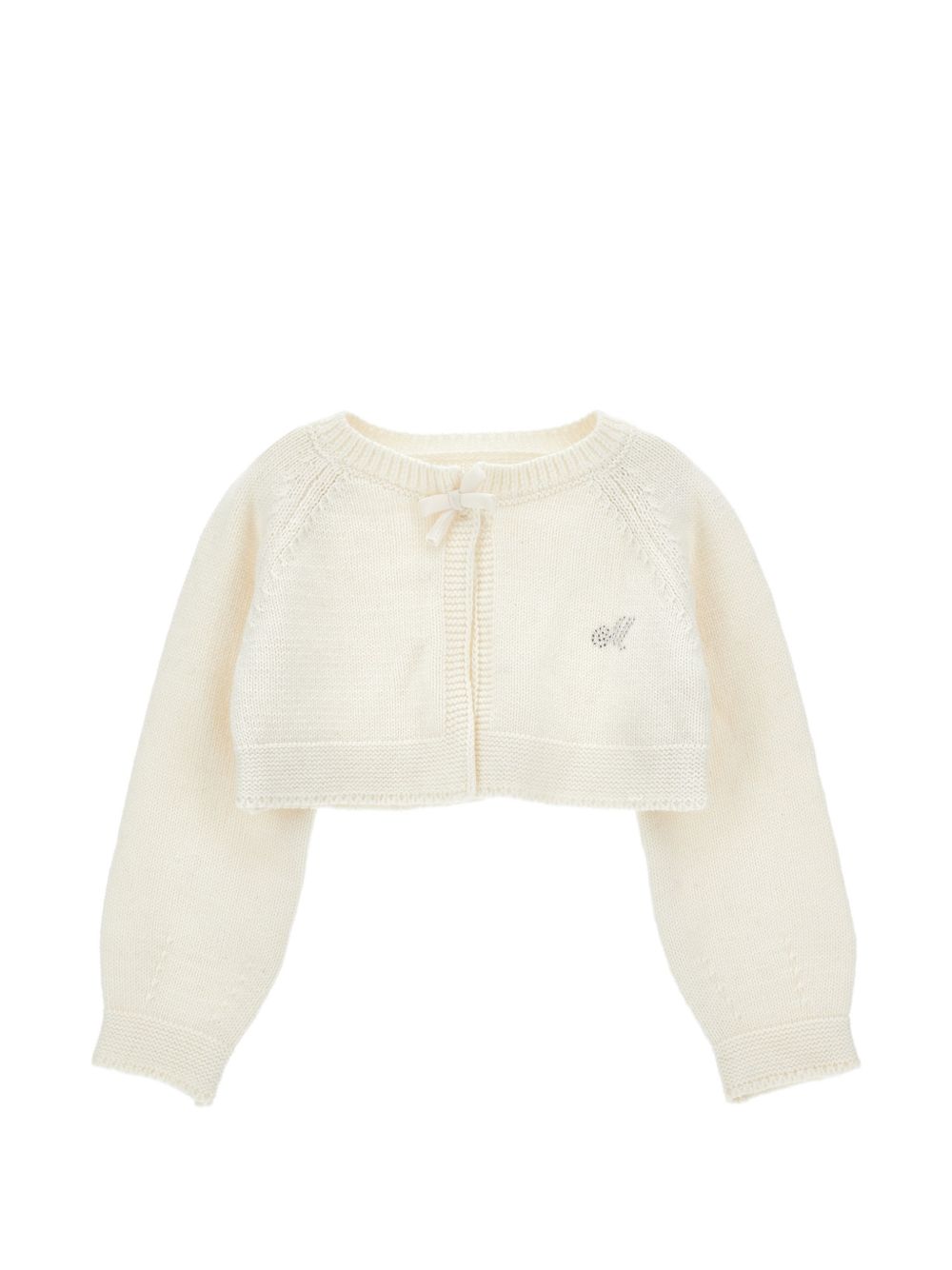 Cardigan chic cotone lana Panna 73H8018060 0001 MONNALISA KIDS 
