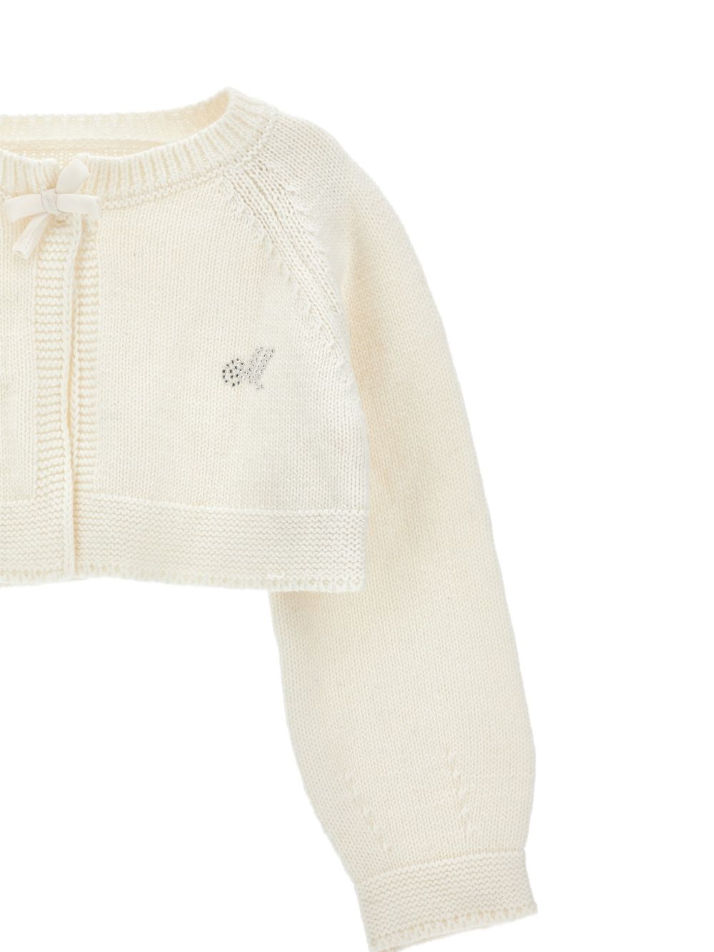 Cardigan chic cotone lana Panna 73H8018060 0001 MONNALISA KIDS 