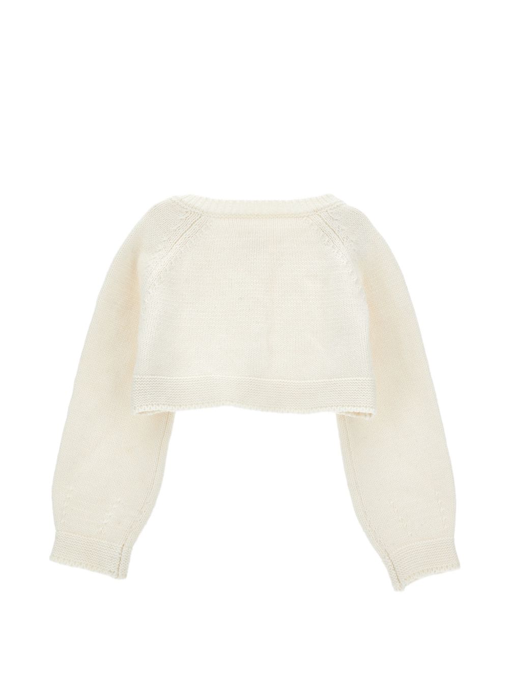 Cardigan chic cotone lana Panna 73H8018060 0001 MONNALISA KIDS 