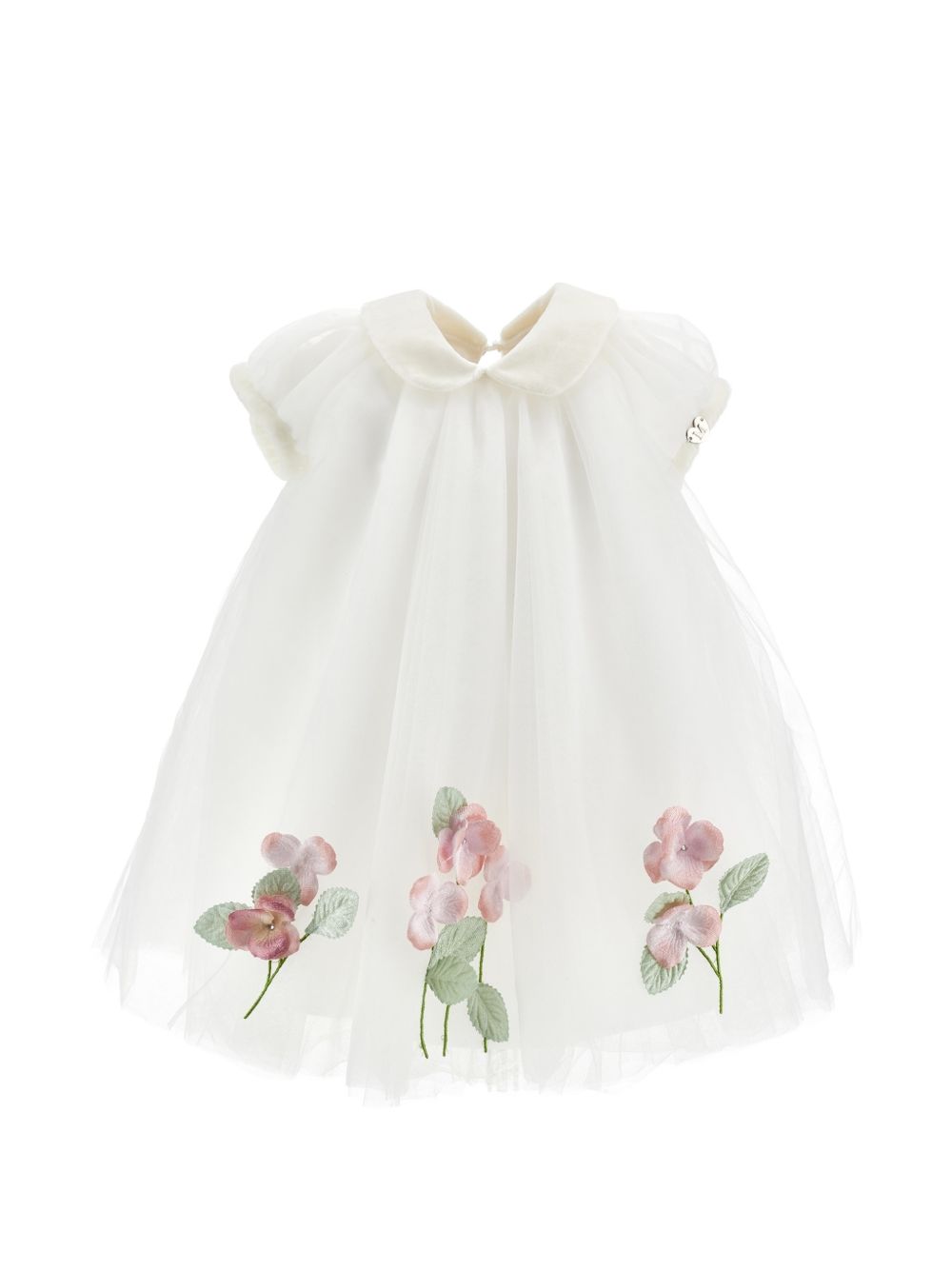 Abito vita alta tulle flo Panna+Rosa Antico 73H9008078 0191 MONNALISA KIDS 