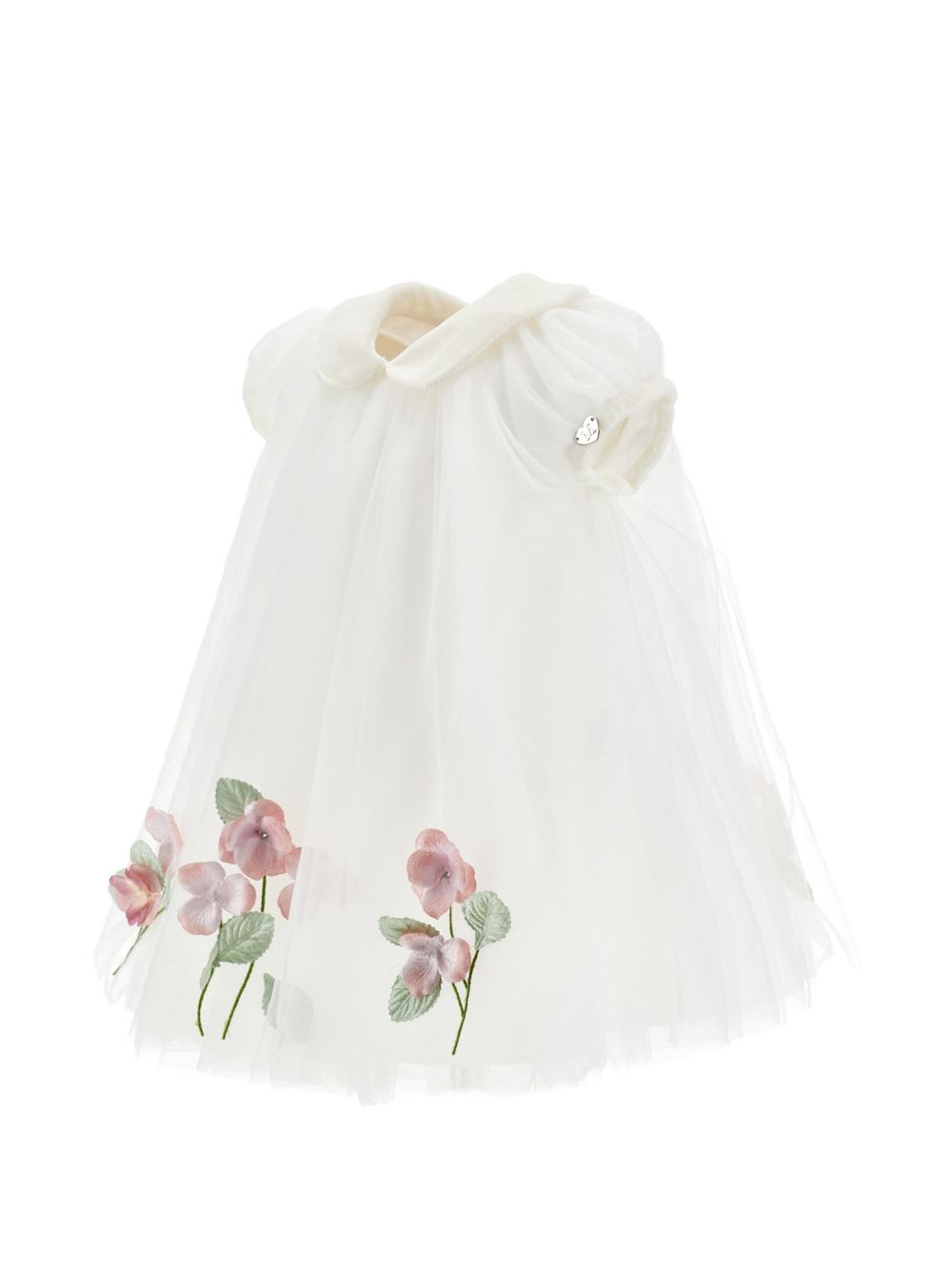 Abito vita alta tulle flo Panna+Rosa Antico 73H9008078 0191 MONNALISA KIDS 