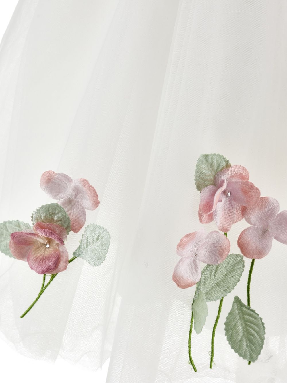 Abito vita alta tulle flo Panna+Rosa Antico 73H9008078 0191 MONNALISA KIDS 