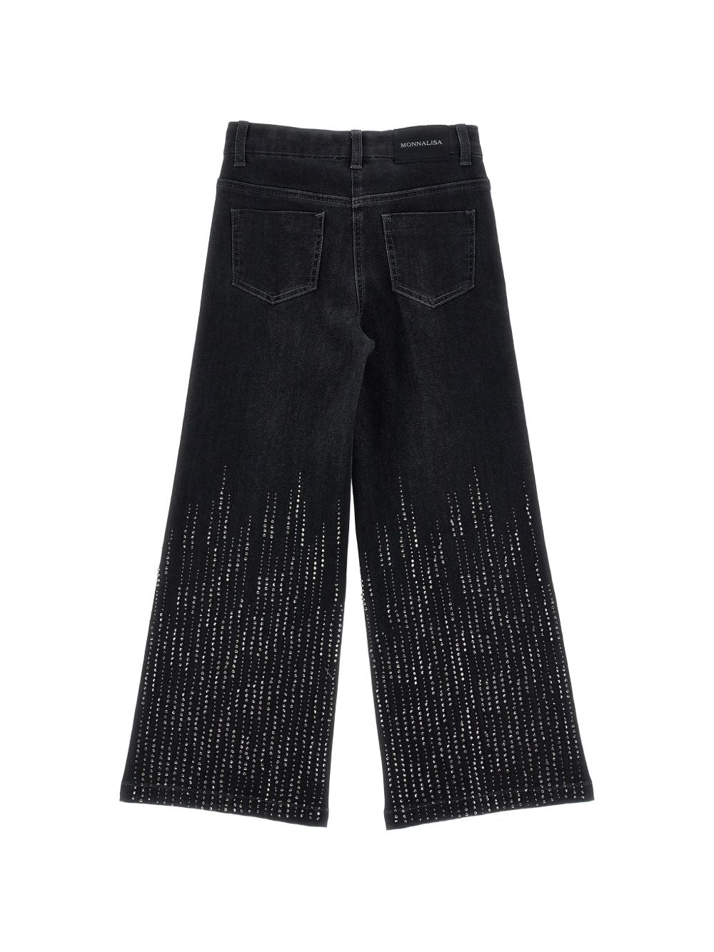 Pantaloni con strass deni Grigio Medio 79H4008043 0031 MONNALISA KIDS 