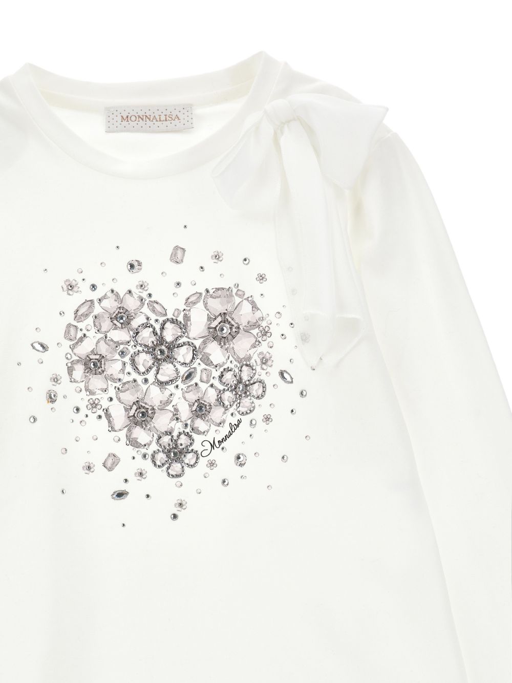 T-shirt bright heart jers Panna 79H6058079 0001 MONNALISA KIDS 