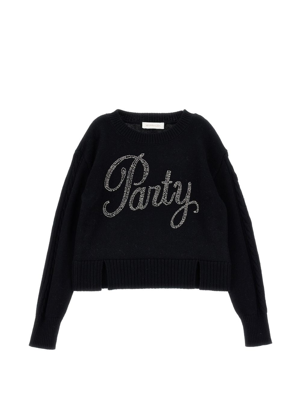 Pull party cotone lana Nero+Argento 79H6088060 5075 MONNALISA KIDS 