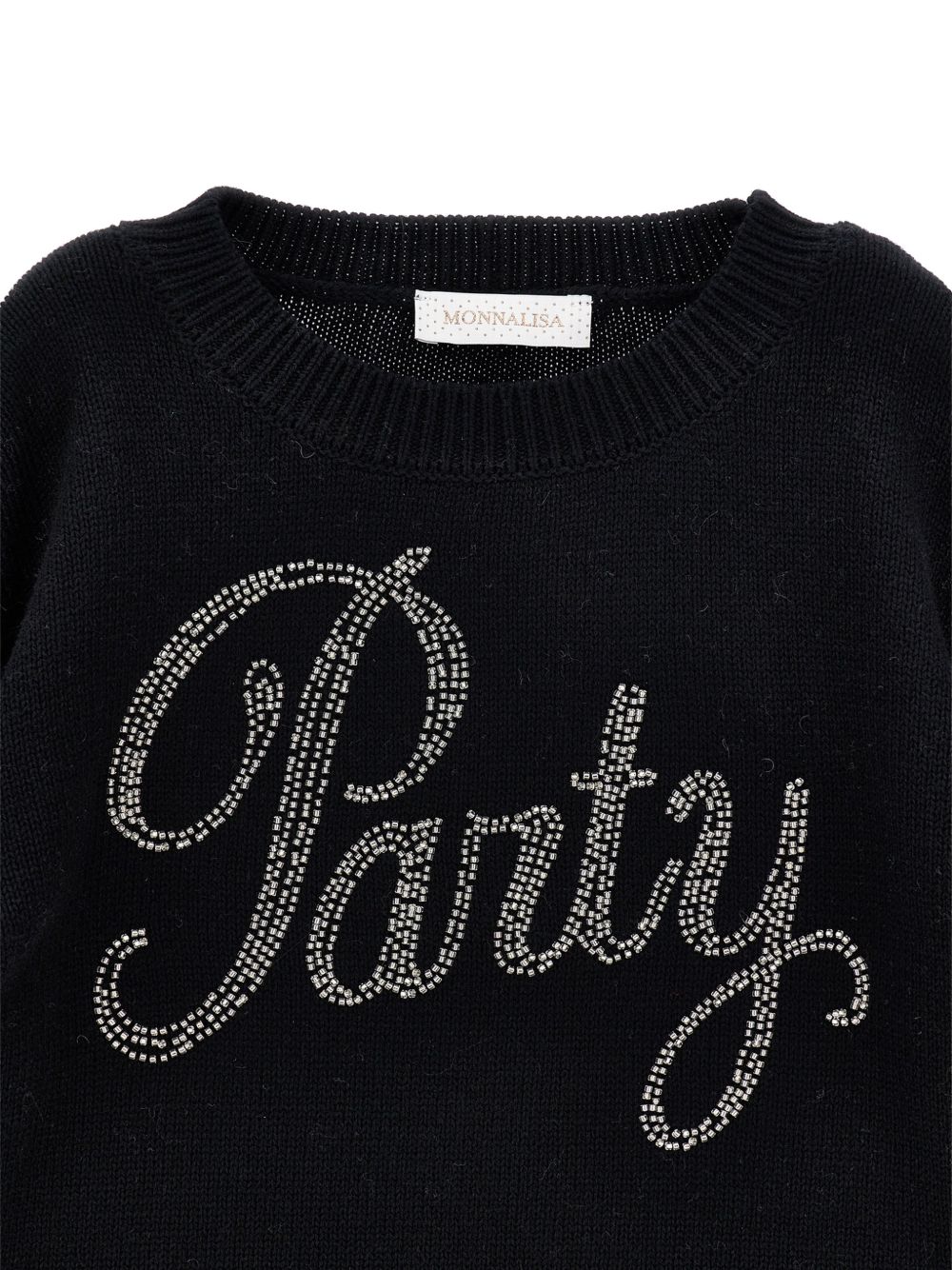 Pull party cotone lana Nero+Argento 79H6088060 5075 MONNALISA KIDS 