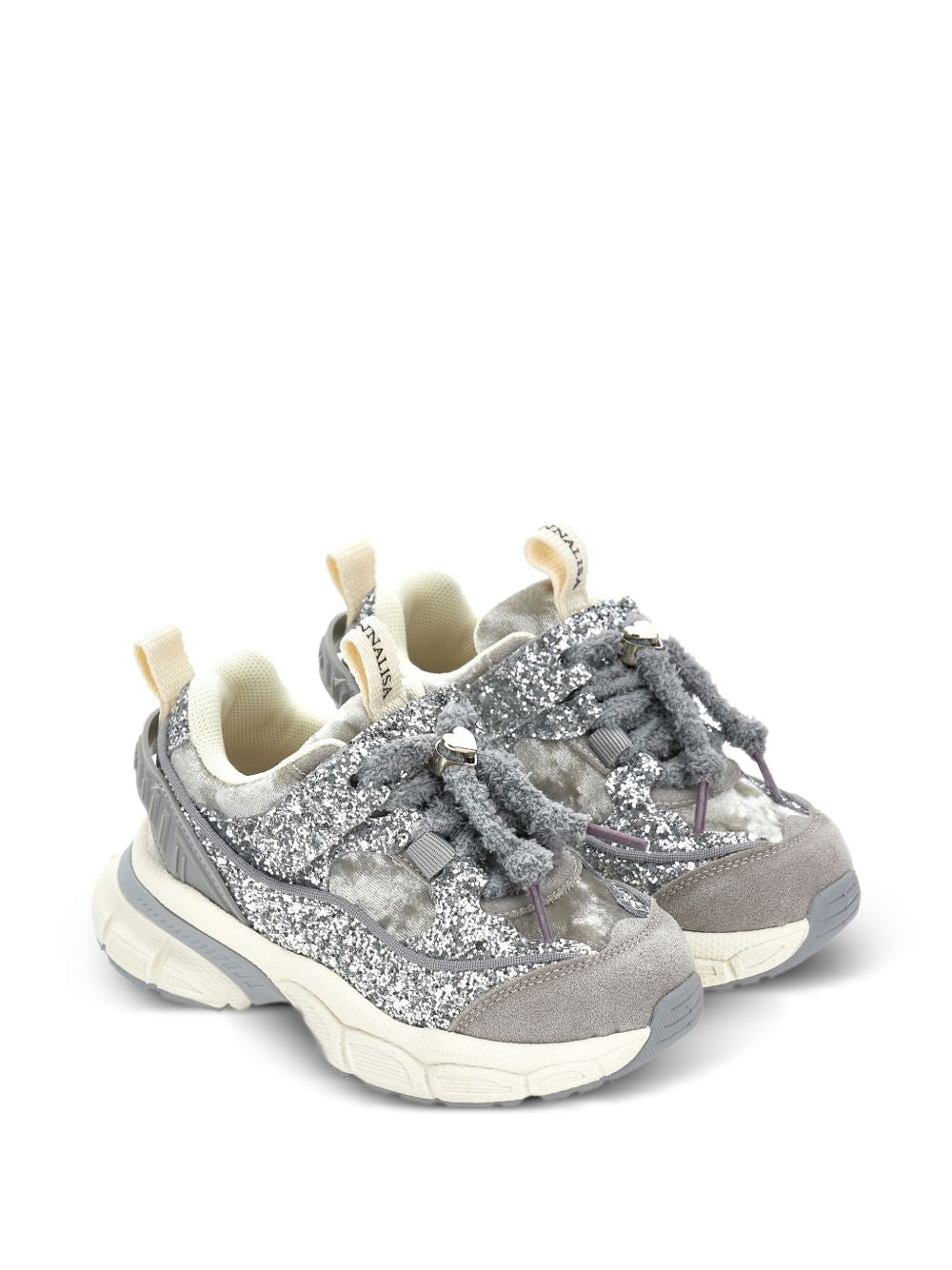 Chunky velvet and glitter Grigio 8CH0068773 0032 MONNALISA KIDS 