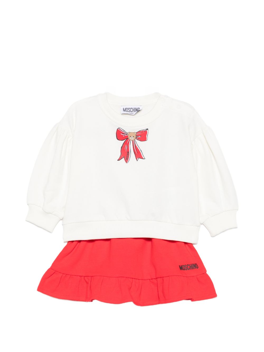 Felpa+gonna Cloud/poppy red MDK03HLDA18 83979 MOSCHINO KIDS 