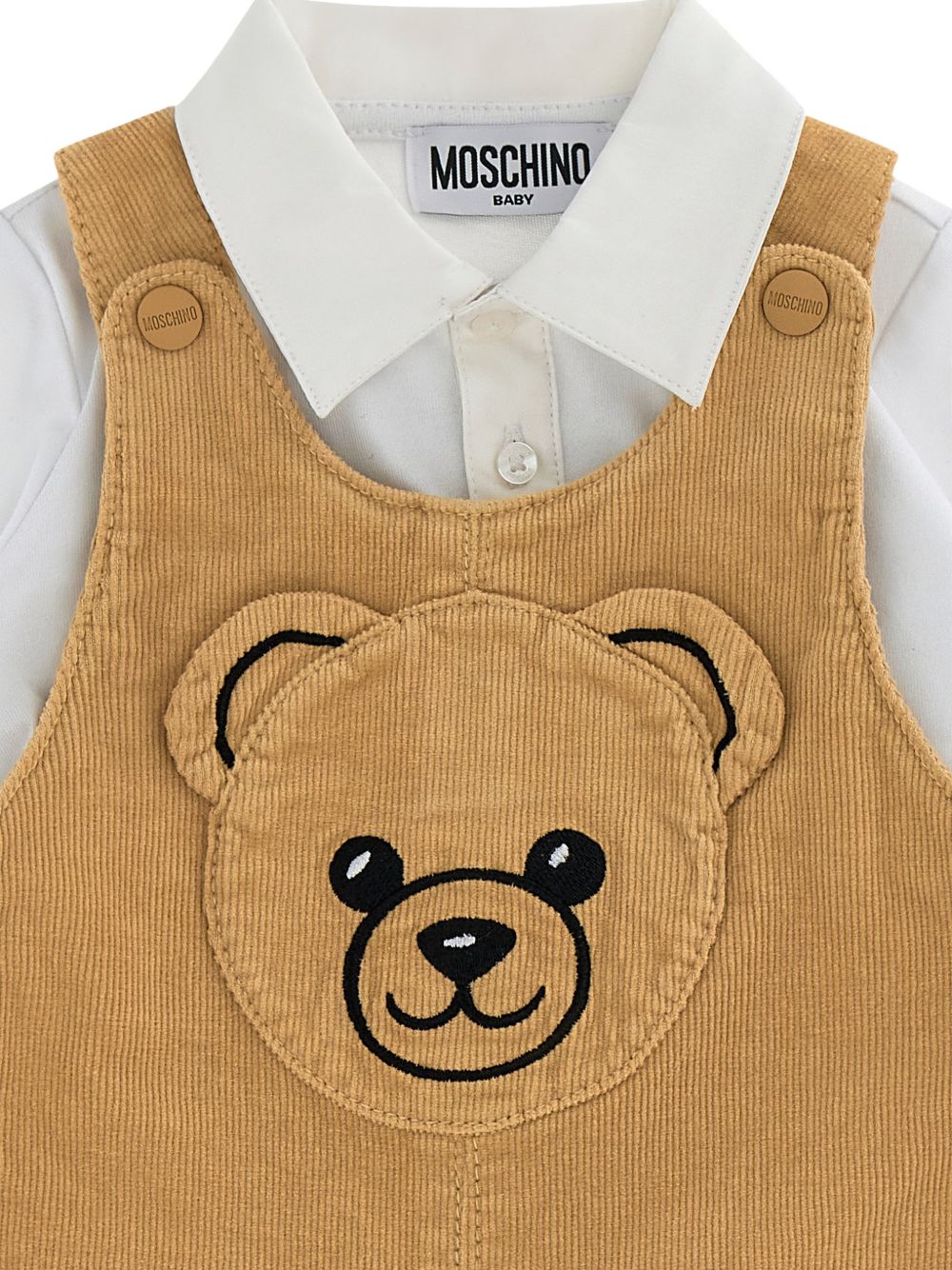 Polo + salopette Bear brown MUK05QLVC02 20351 MOSCHINO KIDS 