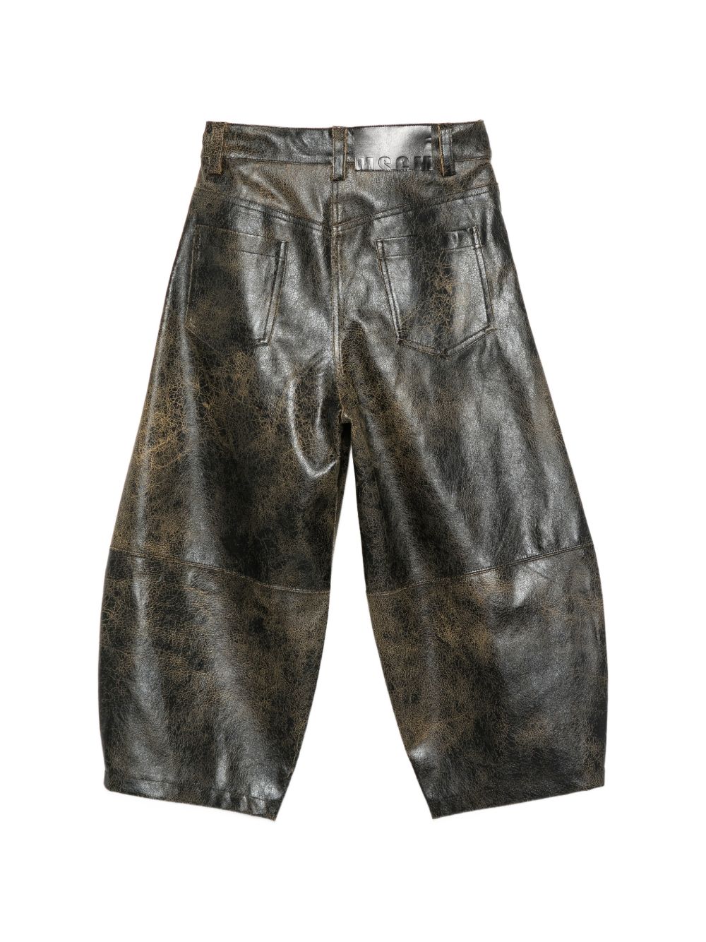 Eco Leather Pants Girl Nero F6MSJGPA111 110 MSGM KIDS 