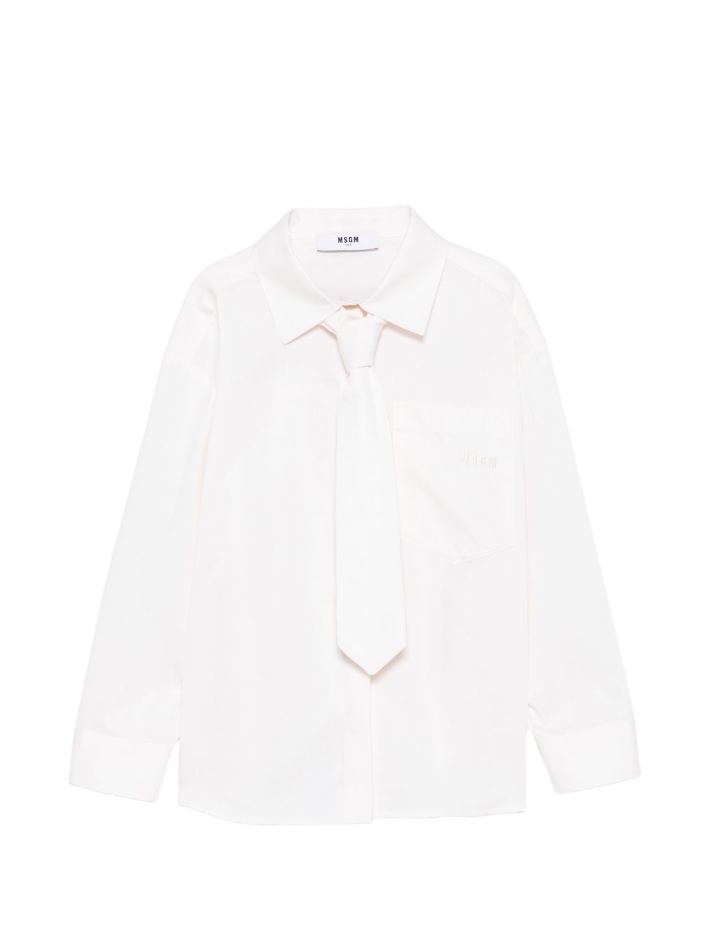 Poplin Shirt Girl Crema F6MSJGSI114 013 MSGM KIDS 