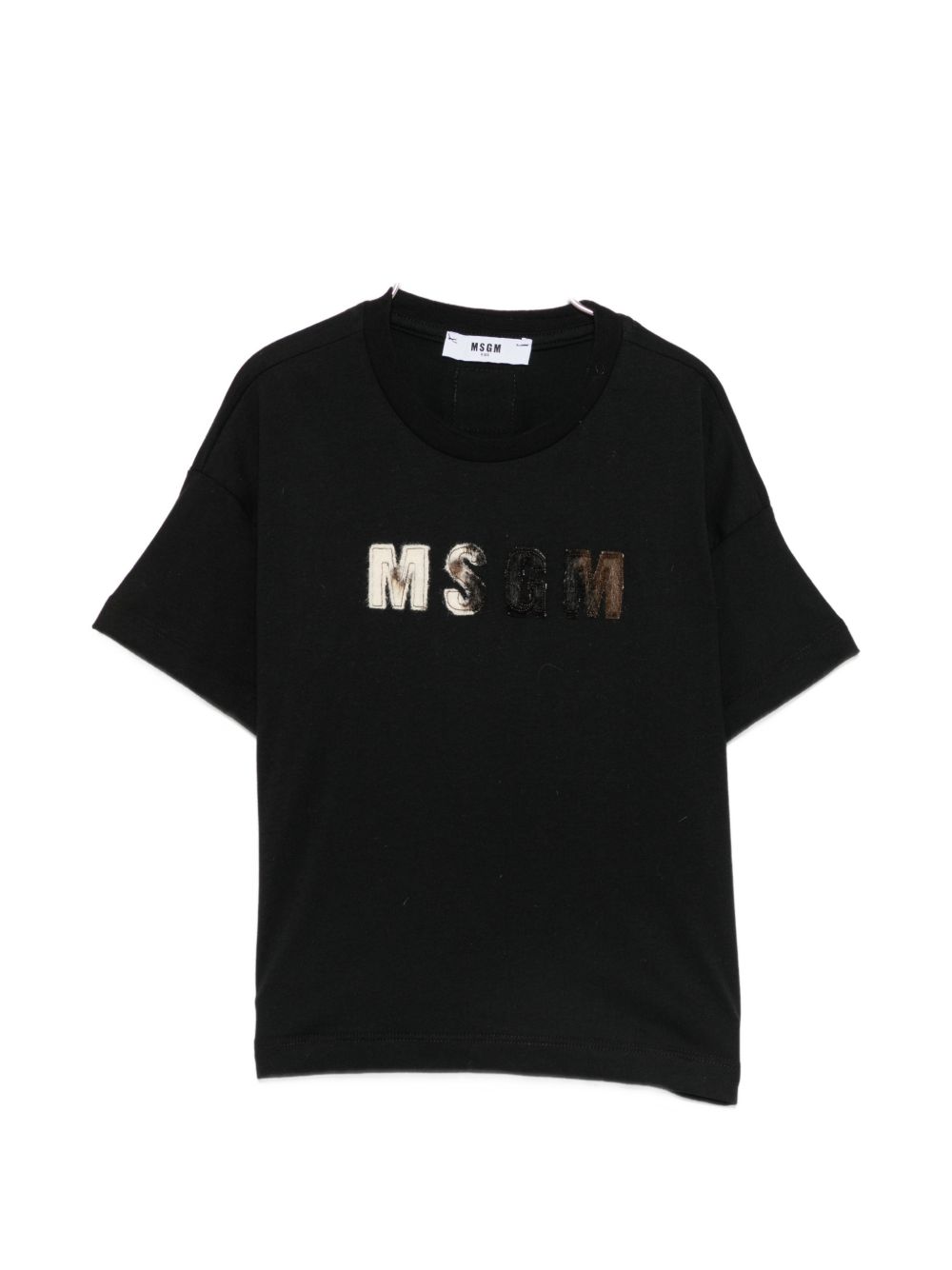 Boxy Jersey T-Shirt Girl Nero F6MSJGTH067 110 MSGM KIDS 