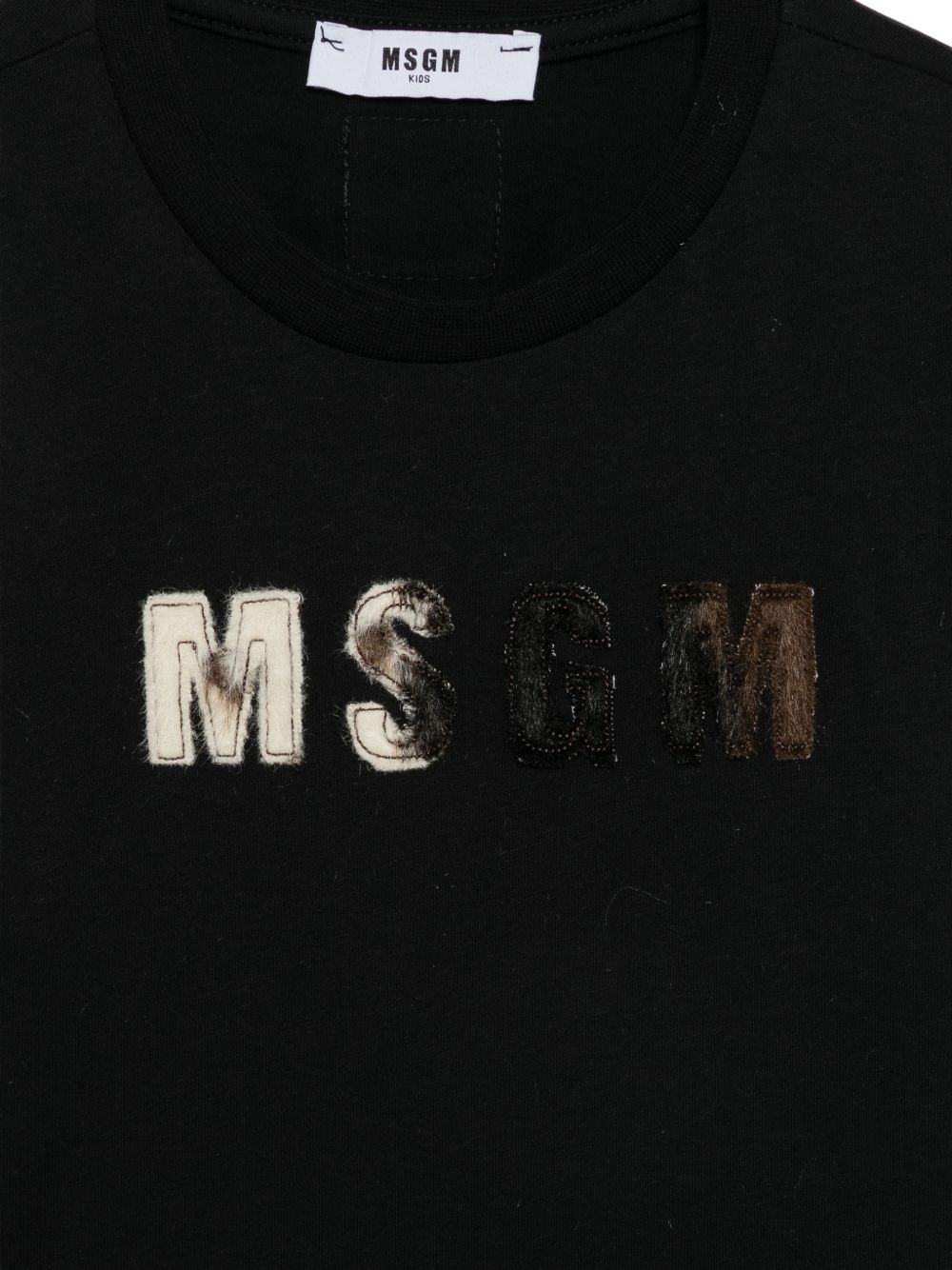 Boxy Jersey T-Shirt Girl Nero F6MSJGTH067 110 MSGM KIDS 