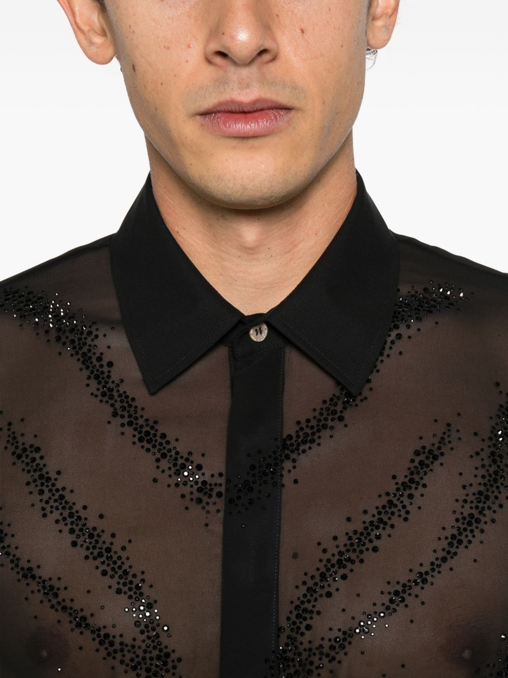 Camicia con motivi lucidi nera 5C0319C0299 K514 PATRIZIA PEPE 