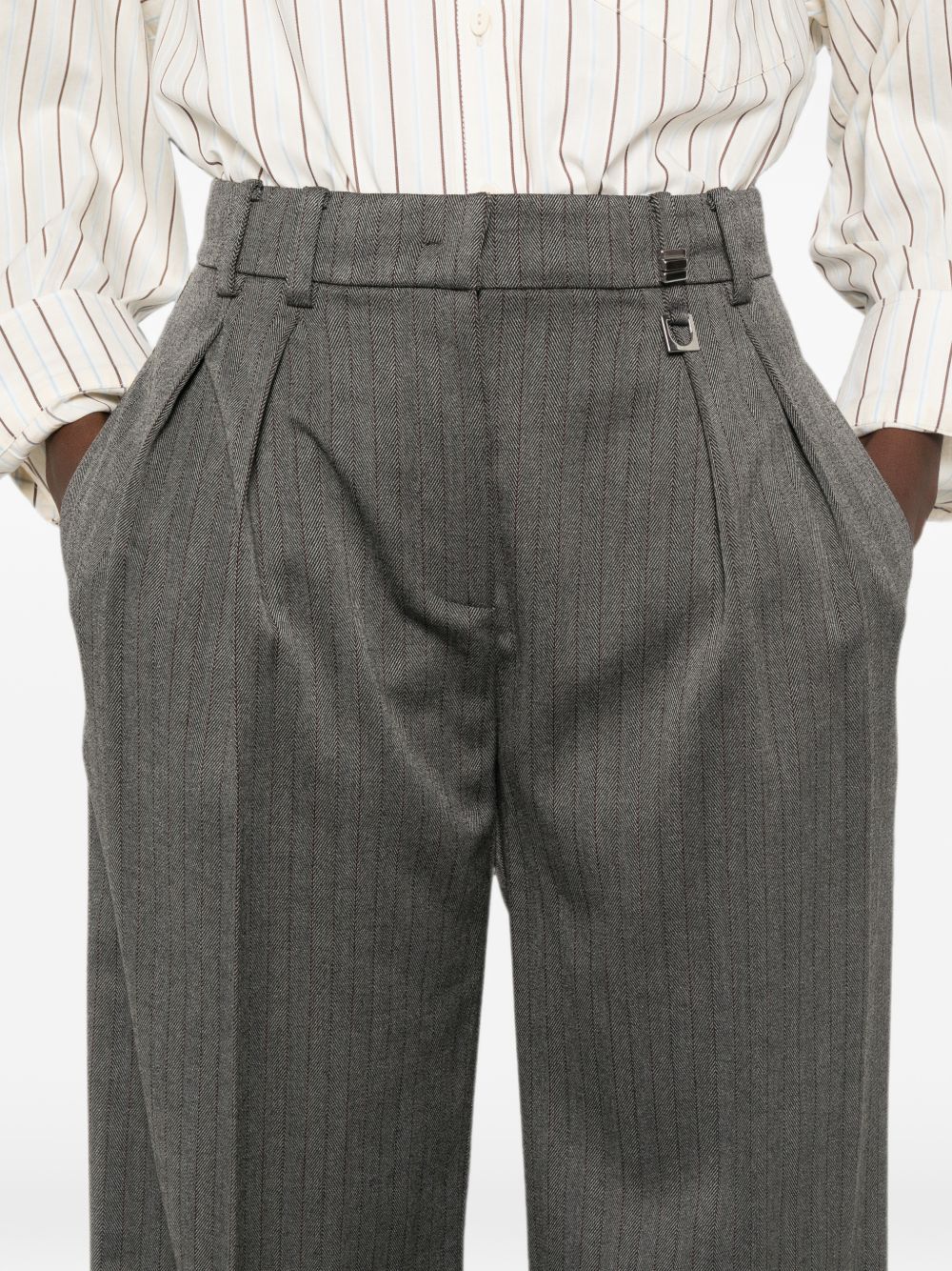 Pantaloni Herringbone Gray 8P0474C0238 J528 PATRIZIA PEPE 