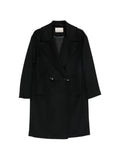 Cappotto con maxi rever in lana nero