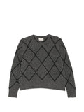 Maglione con rombi grigio