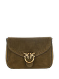 Borsa scamosciata in pelle verde oliva