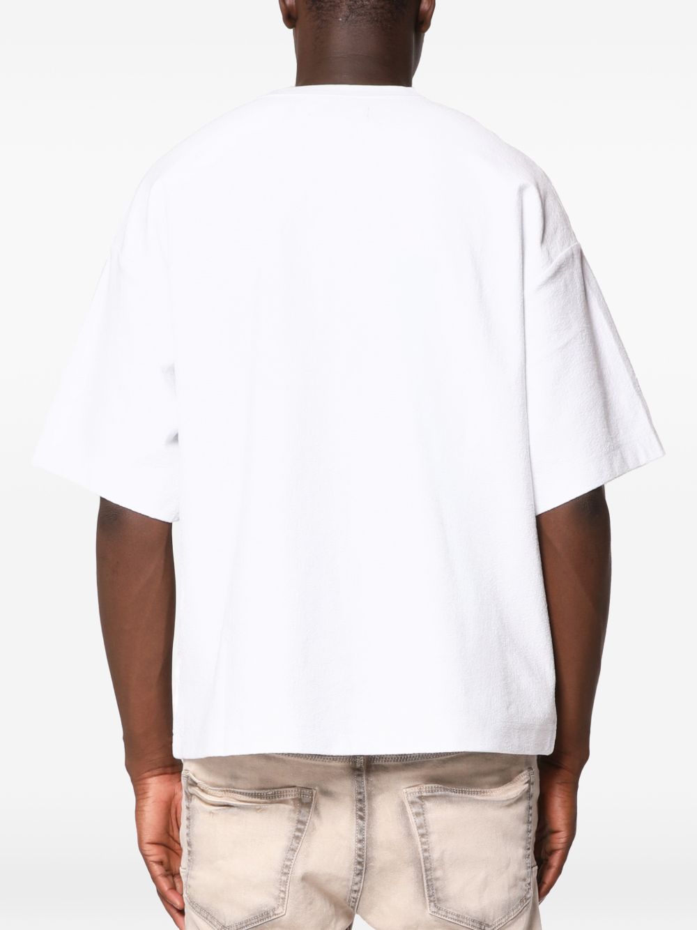 Hwt Textured Jersey Ss White M1057HTWD326 WHITE PURPLE BRAND 