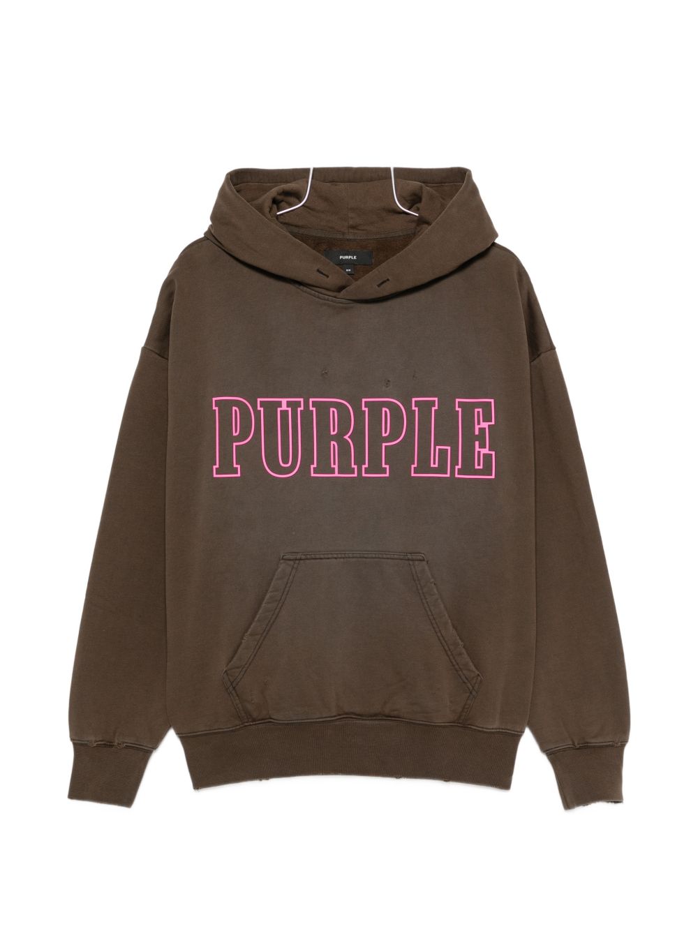 Mwt Fleece Po Hoodie Black M4199MBMS326 BLACK PURPLE BRAND 