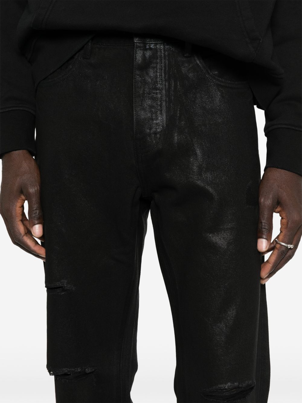 Rinsed Darkest Black Foil Black P026CRBR525 BLACK PURPLE BRAND 
