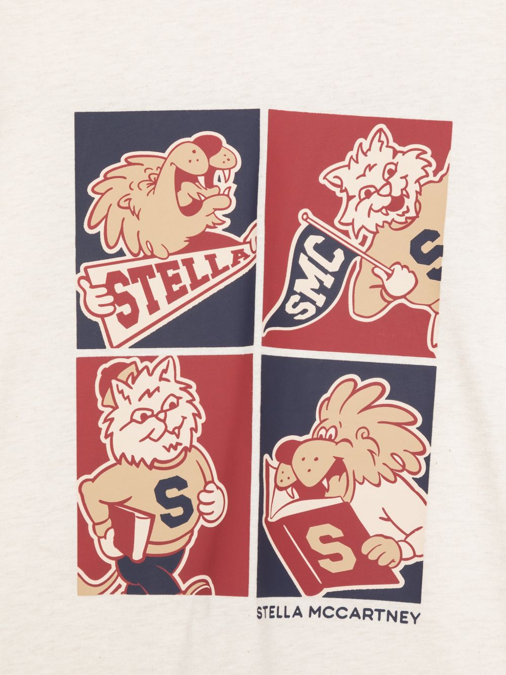 T-shirt con stampa a riquadri beige TZ8P91Z3772 870 STELLA MCCARTNEY KIDS 