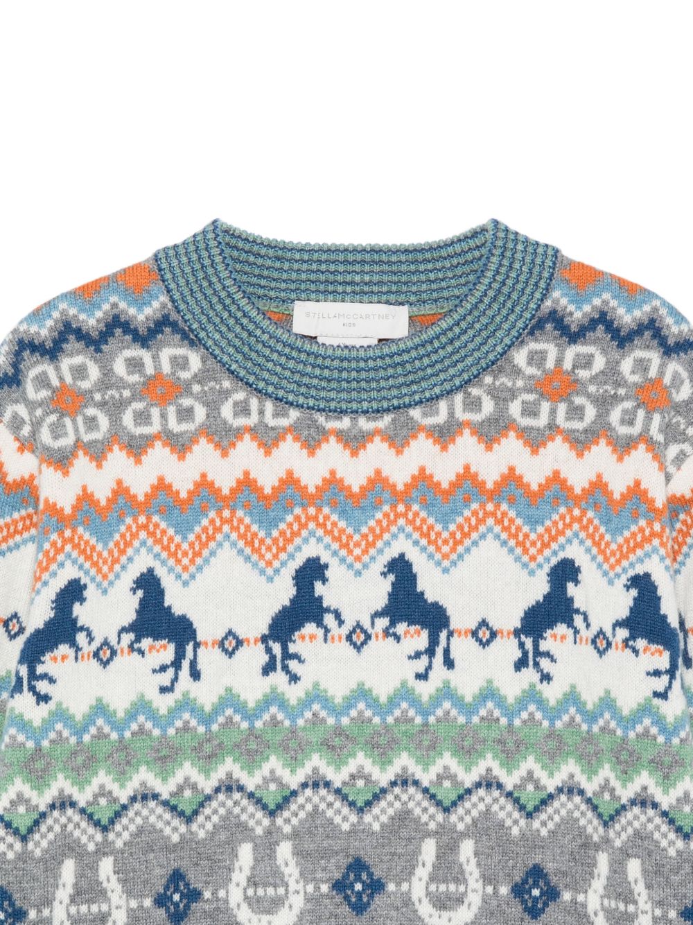 Maglione con fasce figurate in lana multicolor TZ9H10Z3893 999 STELLA MCCARTNEY KIDS 