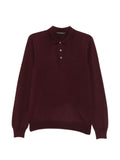 Polo in Lana Vergine Bordeaux