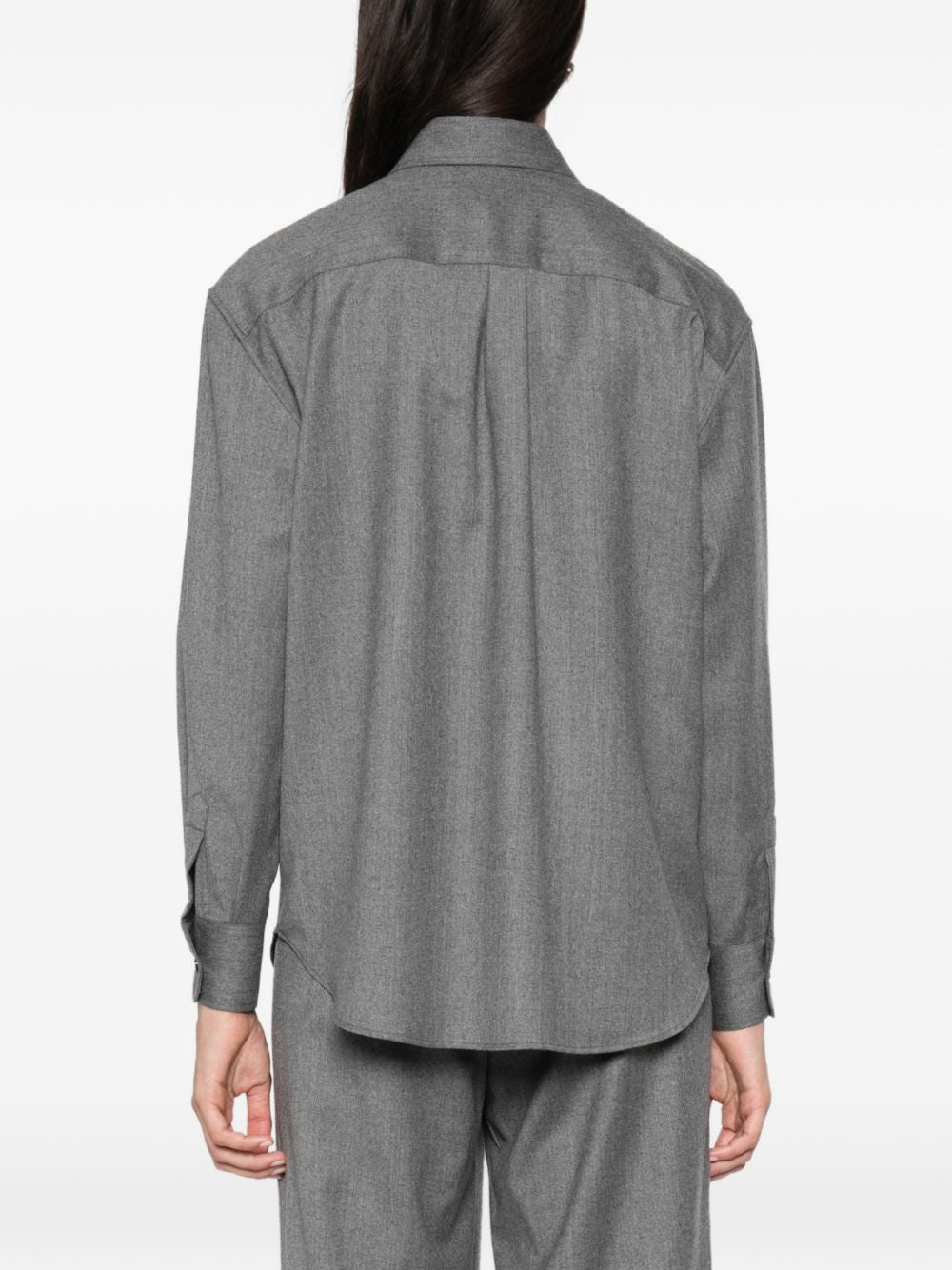 Camicia in Lana Vergine Grigio/Silver PATTIENS520038 G1238 TAGLIATORE 