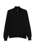 Cardigan con zip in lana vergine nero