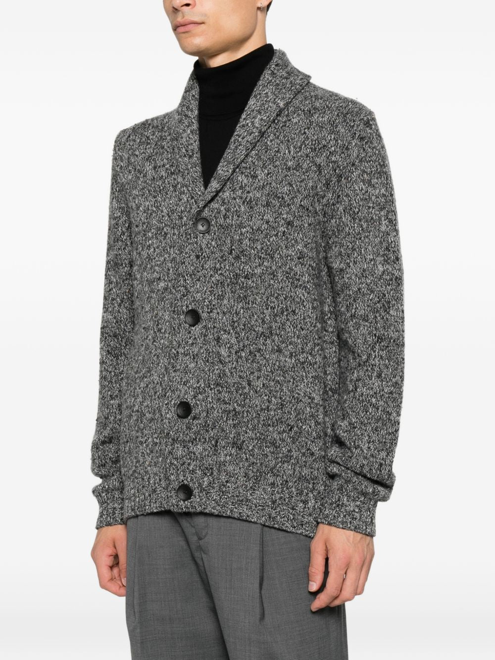 Cardigan in Lana Nero ROMMEAIPWI2615 2111 TAGLIATORE 