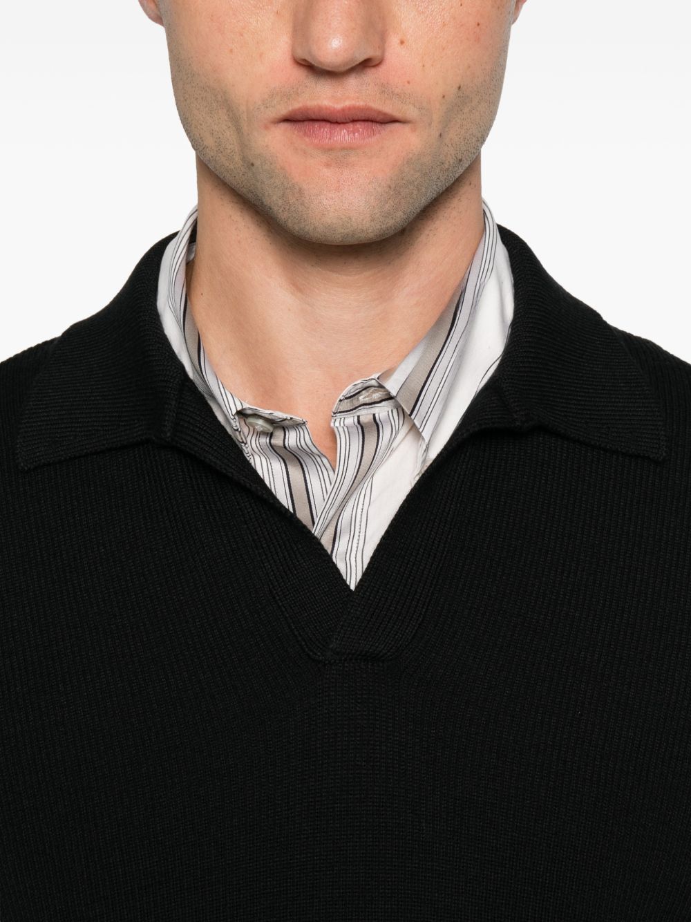 Polo in Lana Vergine Nero ZAYNGSI2601 099 TAGLIATORE 