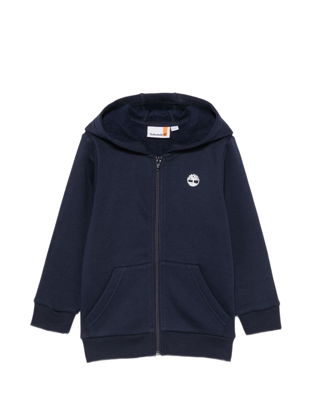 Cotton e polyester fleece con cappuccio cardigan, zip chiusura, davanti tasche, logo stampa on chest. T60973 849 TIMBERLAND KIDS 