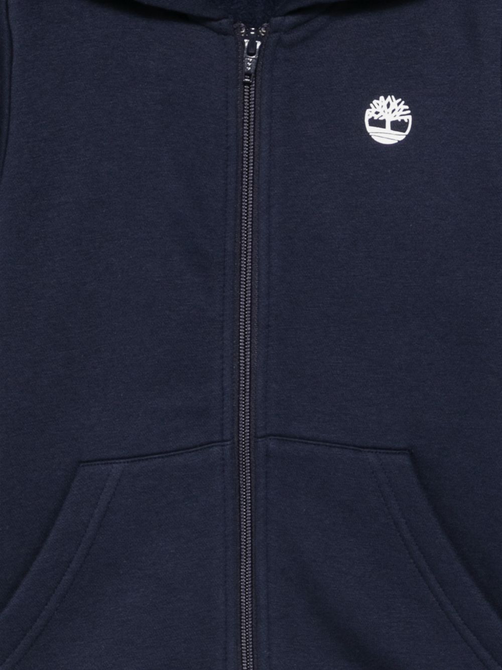 Cotton e polyester fleece con cappuccio cardigan, zip chiusura, davanti tasche, logo stampa on chest. T60973 849 TIMBERLAND KIDS 