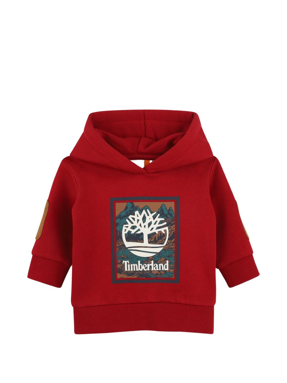 80% cotton from organic farming / 20% polyester brushed cotone garzato con cappuccio sweatshirt, patches on elbows, printed logo on davanti. T61035 974 TIMBERLAND KIDS 