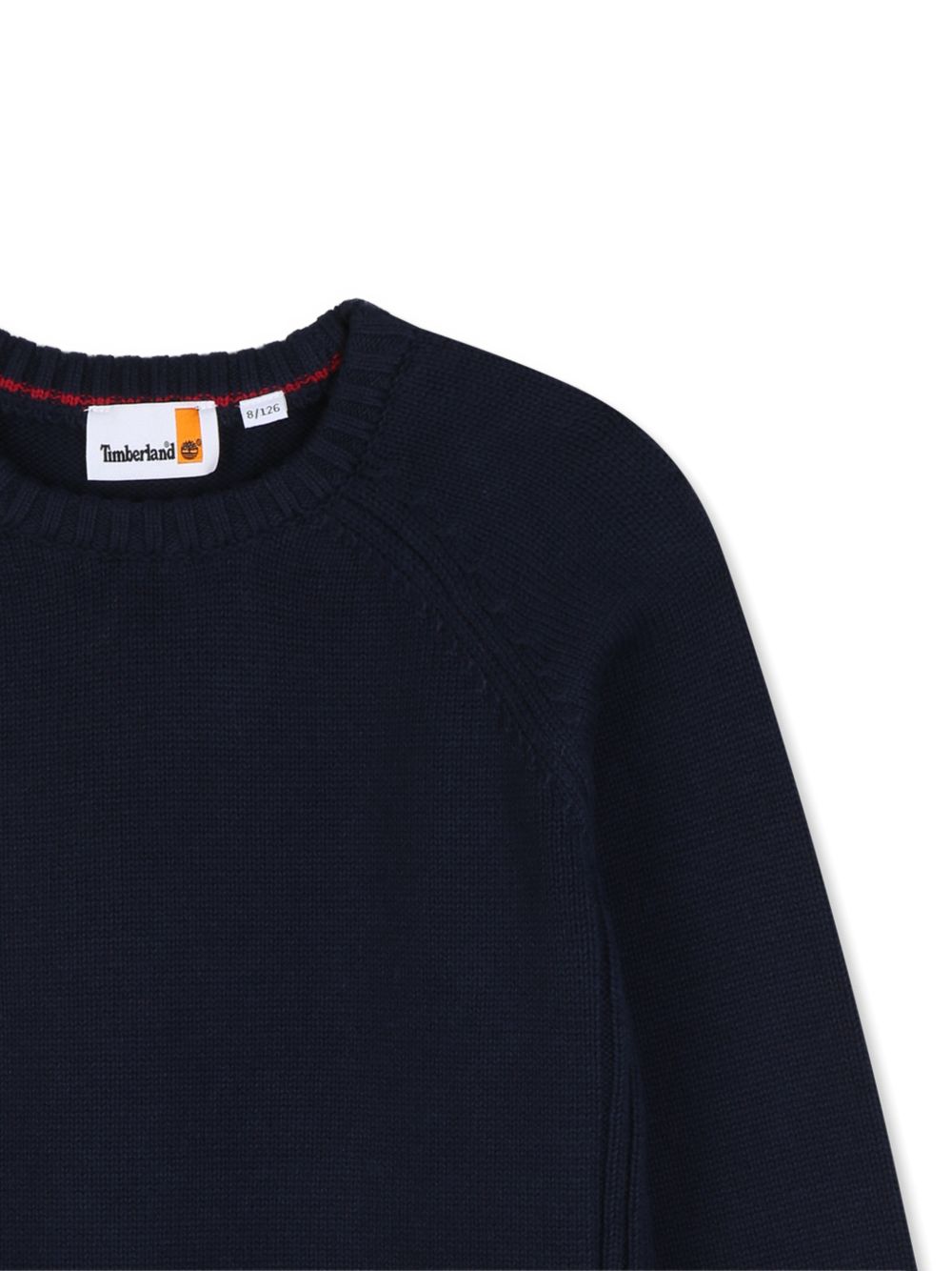 85% cotton / 15% wool in maglia felpa, different knit stitch pattern on sides, printed logo on paper label at fondo. T61081 849 TIMBERLAND KIDS 