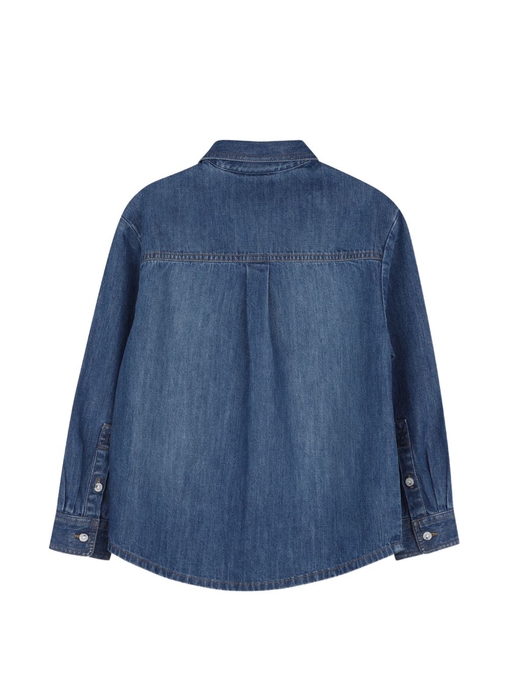 100% cotton light denim maniche lunghe shirt, button placket chiusura, patch tasca at chest con printed logo on paper label. T61085 Z25 TIMBERLAND KIDS 