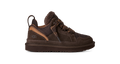 Sneakers con pannelli cuciti marrone scuro