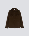 Camicia 13 con tasche in lana marrone